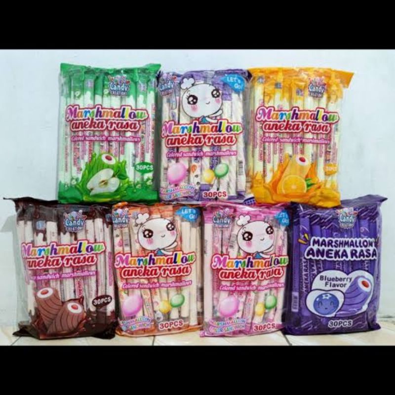 

MARSHMALLOW KEPANG CANDY CREATIONS ISI 30 PCS/MARSHMALLOW KEPANG ANEKA RASA