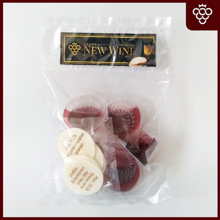 

Minuman Upacara Gereja Cup Premium + Hosti Ayat Kecil - Isi 5 Cup New Wine