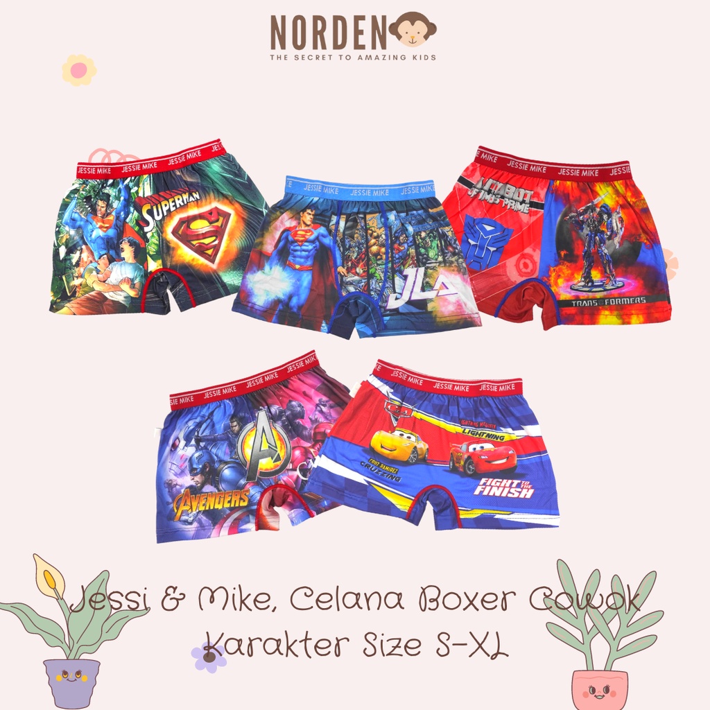 Jessie & Mike CD Boxer Anak Cow Karakter S/XL ( per 1 pcs)