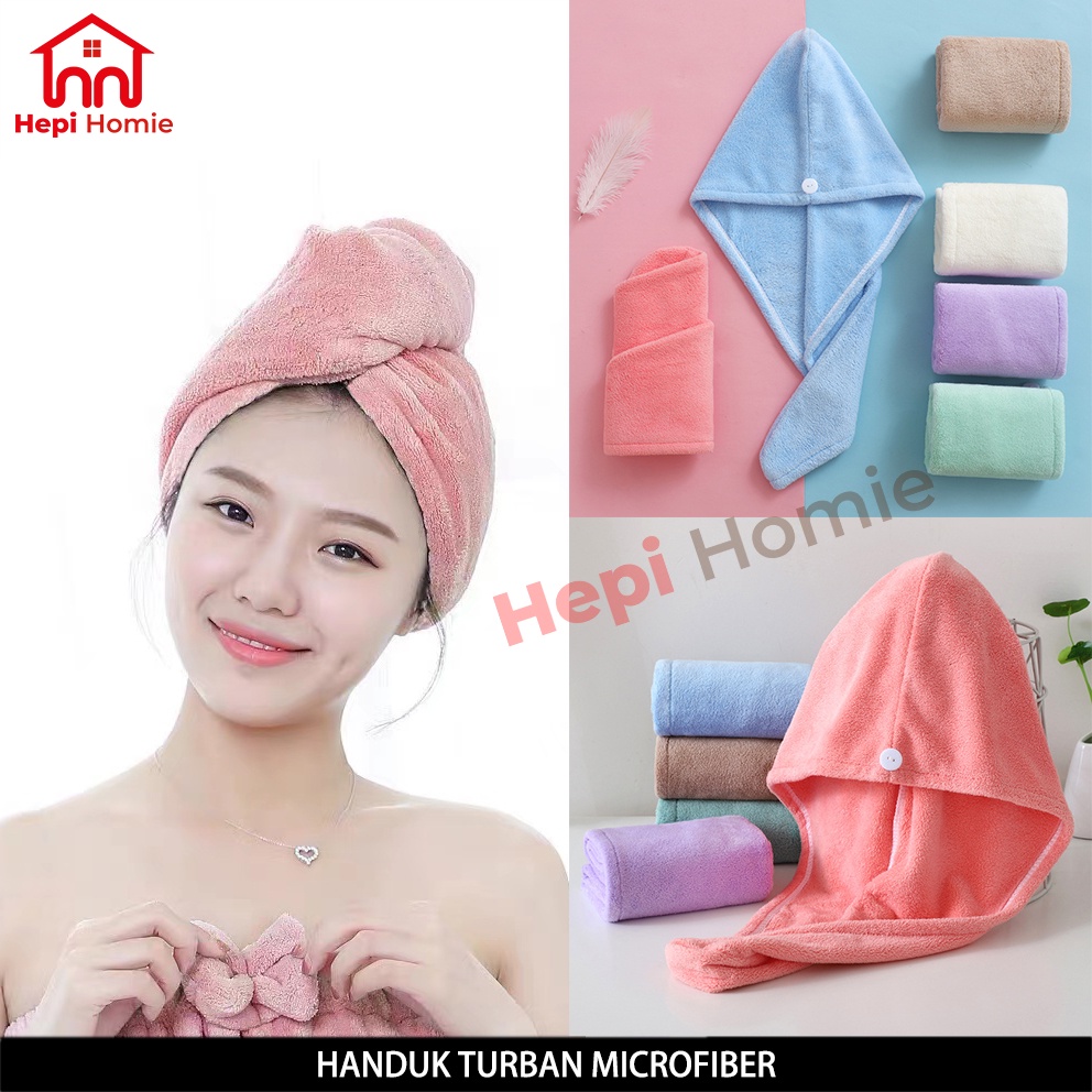 [HH] HANDUK TURBAN MICROFIBER / HANDUK KEPALA KERAMAS RAMBUT CEPAT KERING / DRY HAIR HEAD TOWEL