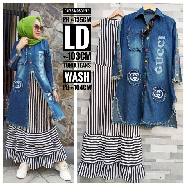 Gamis set Tunik jeans