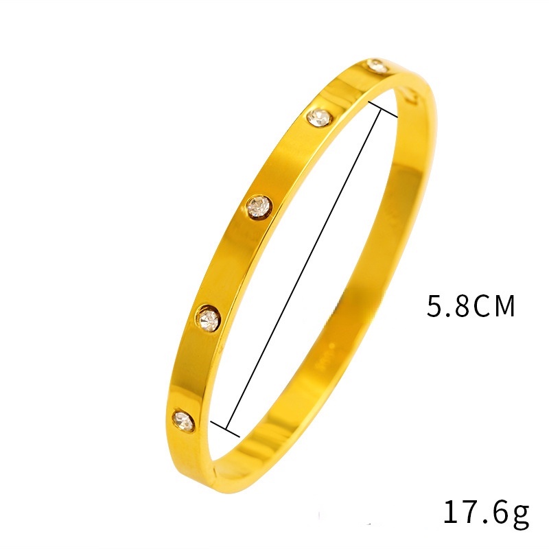 Goldkingdom Perhiasan Fashion 24K Bangkok Aksesoris Ready Stock Ins All-match Gelang Minimalis Dengan Berlian Populer Adjustable Gelang Untuk Wanita