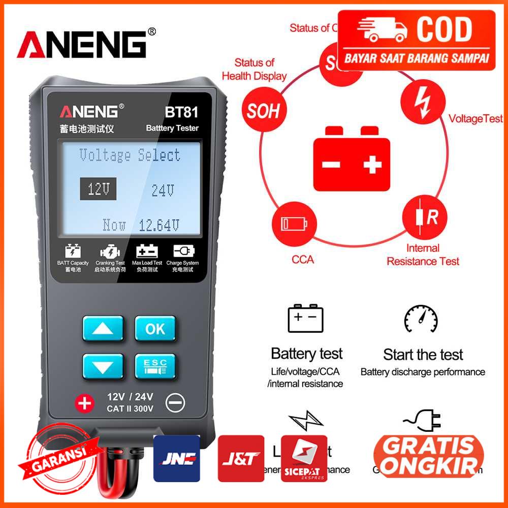 Tester Baterai Mobil Tester 100 to 1700 CCA 12V/24V - BT81