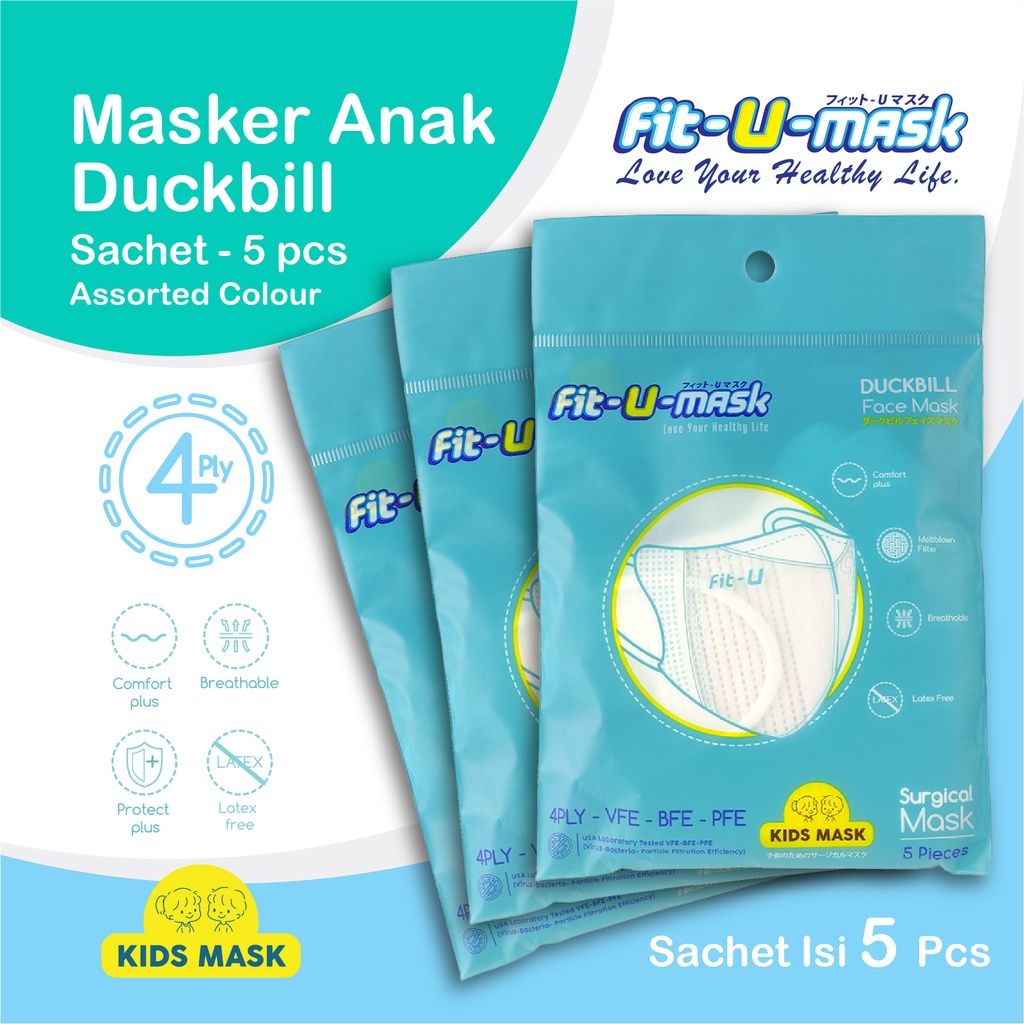 Fit-U Mask Duckbill Sachet Kids isi 5 Pcs