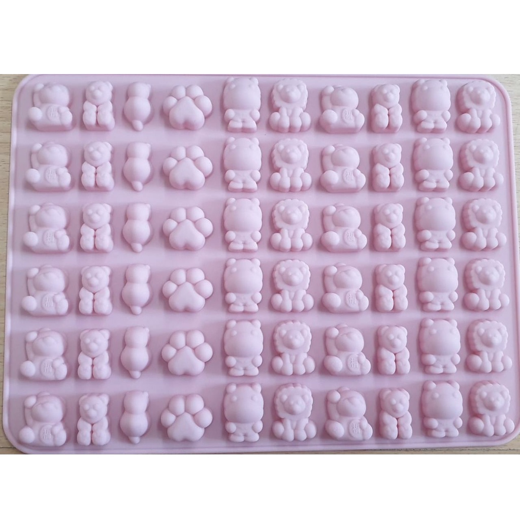 Cetakan Silicone Silikon Puding Coklat Cake Motif Animal 60 Cup W/Mix