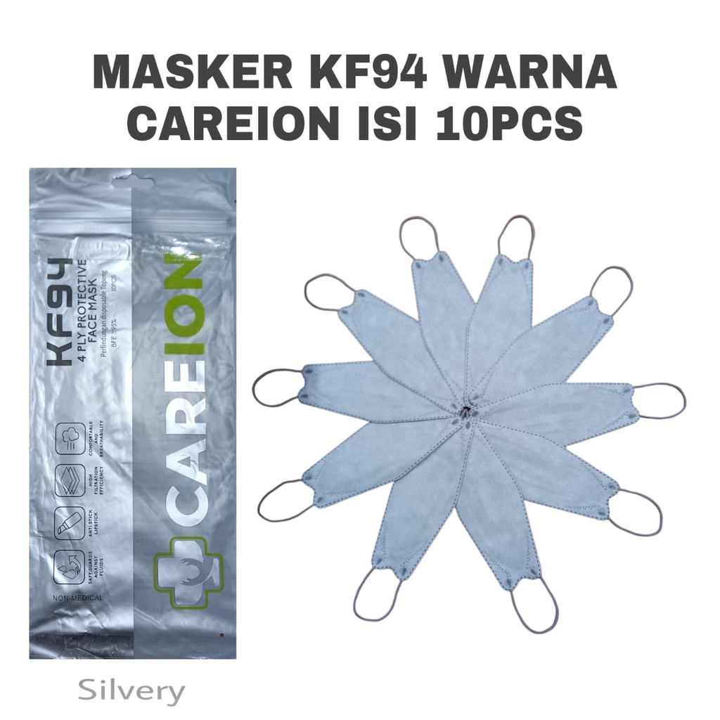 MASKER KOREA KF 94 CAREION ISI 10 PCS WARNA WARNI MASKER 4 PLY MASKER KF94 4D WARNA -10PC