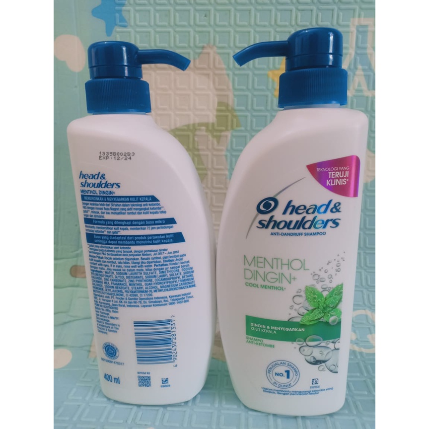 head and shoulder shampoo cool menthol 400 ml