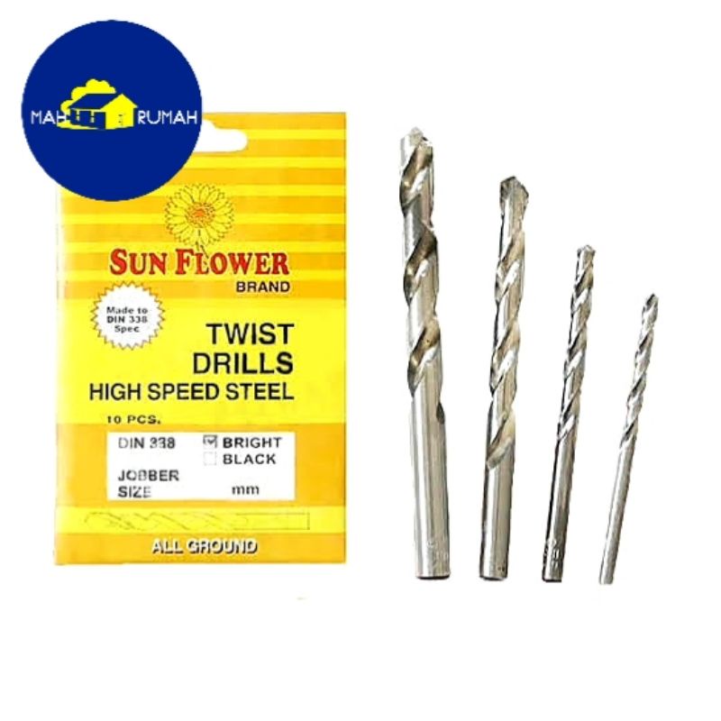SUN FLOWER 3mm 3,5mm 4mm 4,5mm - MATA BOR Besi HSS Sunflower @1biji