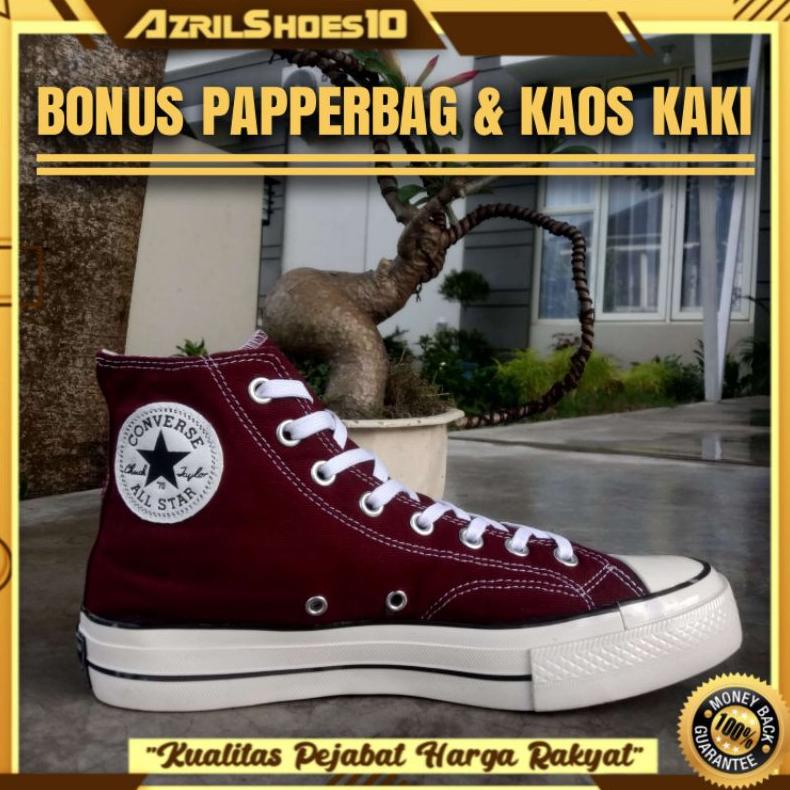 [HOLLXMALL] | SEPATU SNEAKERS TINGGI || CONVERSE 70S HIGH MAROON PREMIUM BNIB || OUTSOLE GLOSSY