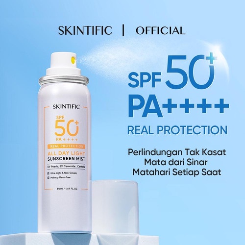 Skintific Sunscreen Mist All Day Light Real Protection Spf 50 Pa ++++