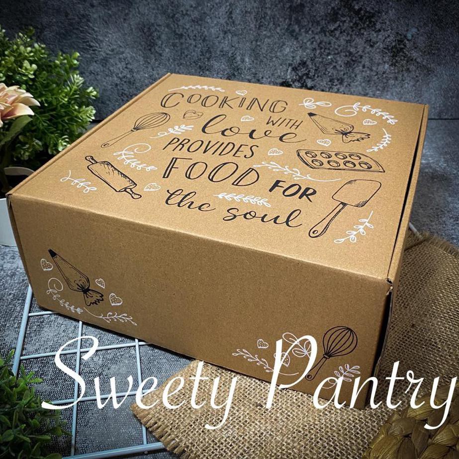 

【murah】 Soul 252510 - Cake box/Dus Kue /Kemasan Kue 25x25x10cm Brown Corugated