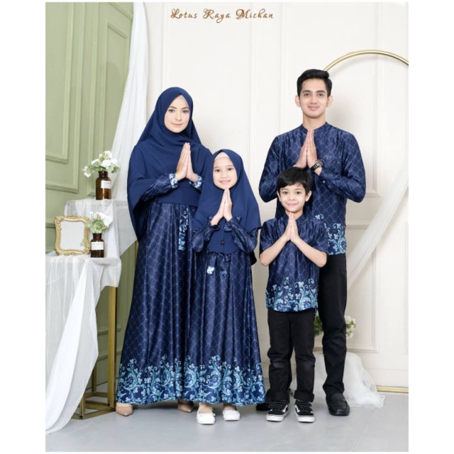 Sarimbit Batik Lotus Couple Gamis Koko by Michan (CHAT DULU)