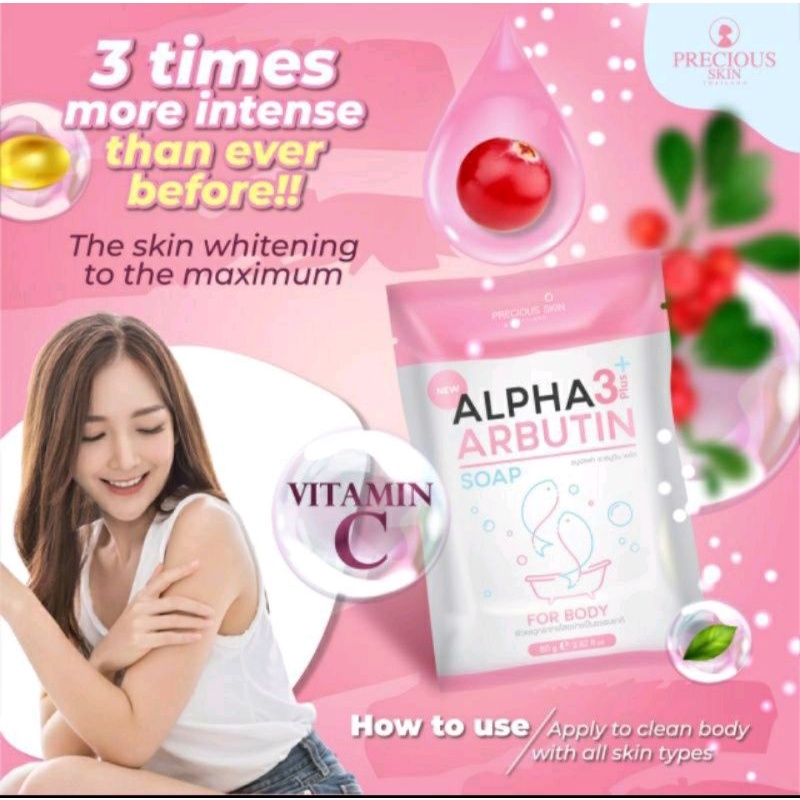 ALPHA ARBUTIN 3 PLUS WHITENING COLLAGEN SOAP SABUN 80gr BY PRECIOUS AHA SKIN