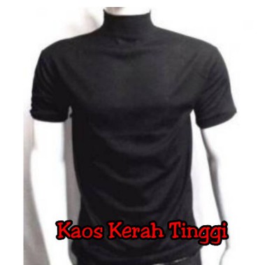 KAOS POLOS KERAH TINGGI KAOS LENGAN PENDEK SECURITY SATPAM KEAMANAN HITAM PUTIH MURAH