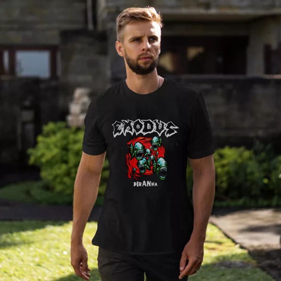 New Tshirt Exodus Band Piranha Kaos Casual Bahan Katun