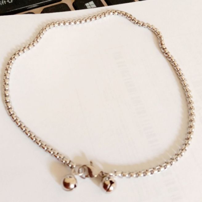 gelang kaki titanium asli / perhiasan wanita asli titanium