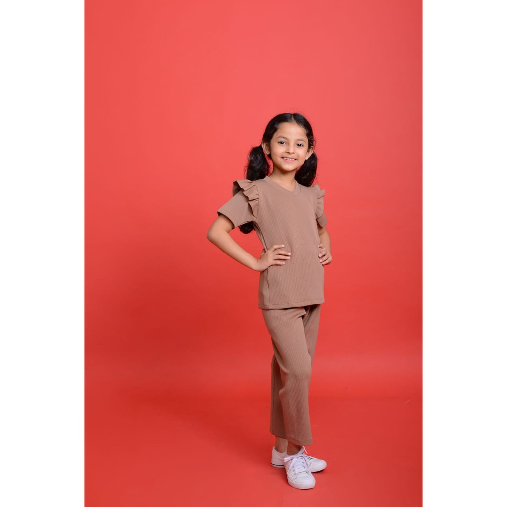 KALILA - ZELINE Set Setelan Baju Anak Perempuan / Bahan Babyrib