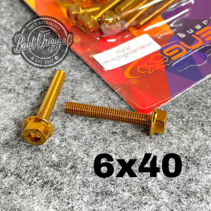 baut probolt 2kunci 2 kunci stainless 6x40 drat 10 panjang 4 cm original heng thailand gold