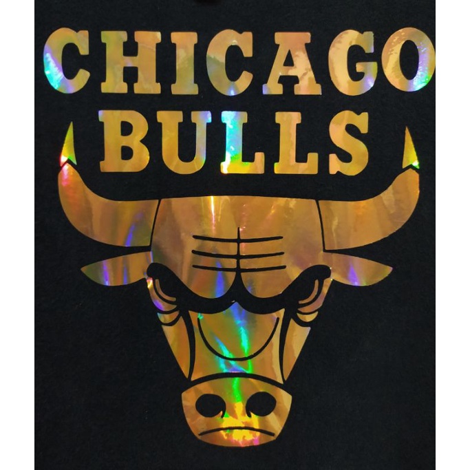 Hoodie NBA Chicago Bulls Gold Rainbow Hologram Original