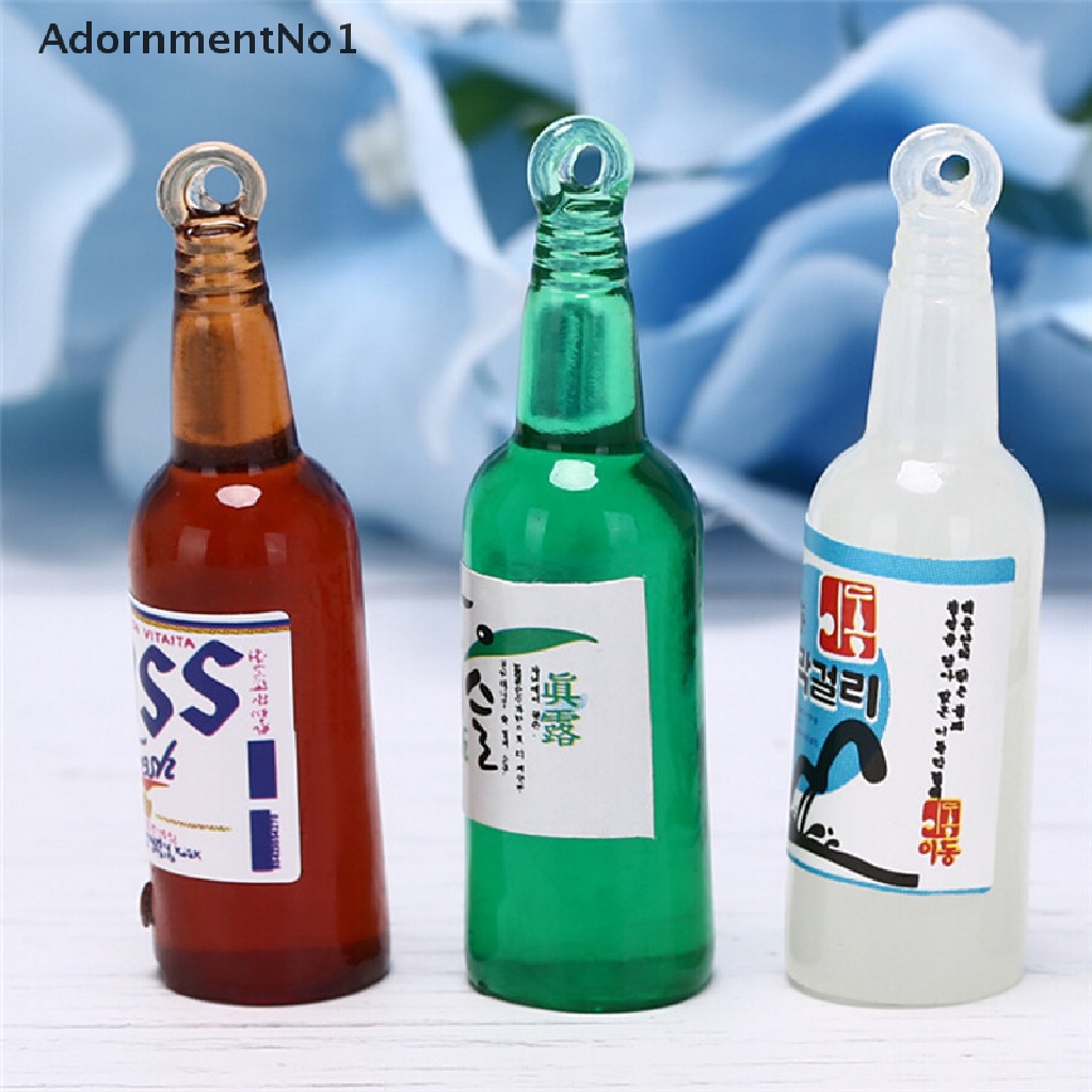 (AdornmentNo1) 10pcs / Set Gantungan Kunci Bentuk Botol Bir Mineral Untuk Perhiasan DIY