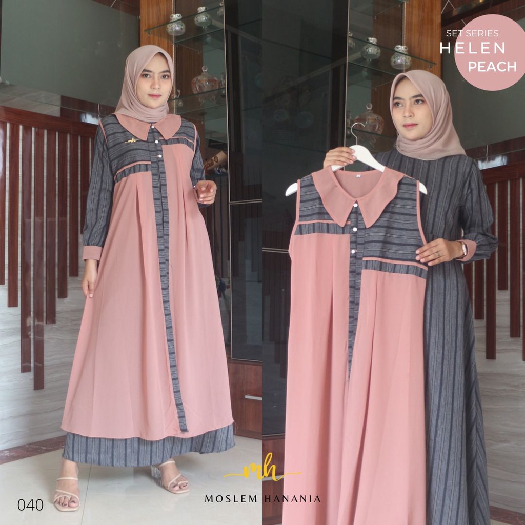 GAMIS SALUR GARIS WANITA TERBARU ROMPI POLOS CERUTY BABY DOLL PREMIUM IMPORT 2021 // SET SERIES HELE