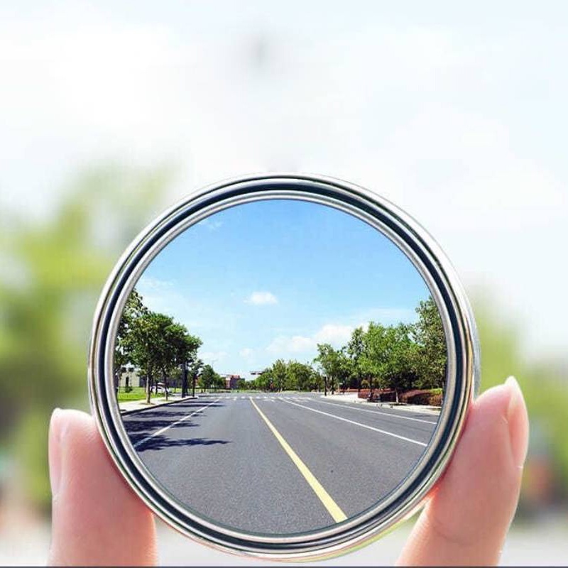 2pcs Frameless Convex Mirror Round HD Kaca Blind Spot Mirror Dengan 360derajat Spion Samping Mobil Convex Rear View Mirror Cars Adjustable Wide Angle