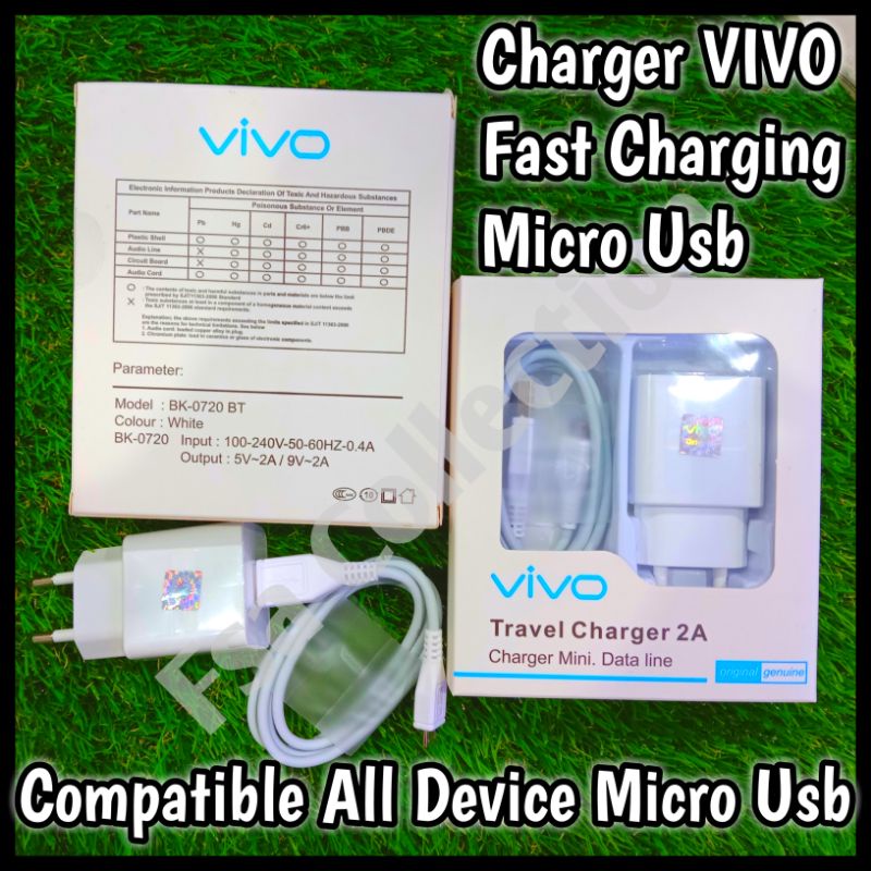 CHARGER VIVO MICRO FAST CHARGING TYPE  V7 V9 V11 V15 Y81 Y53 Y91 Y12 Y17 Y19 Y20 S1 Z1 Pro Ori 100% cas*an