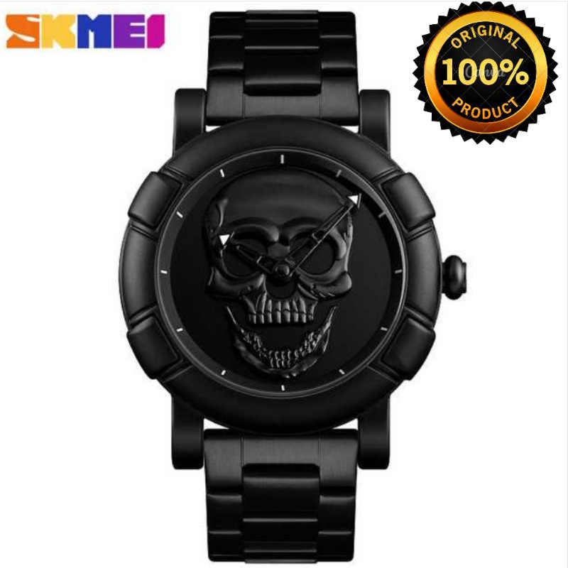 SKMEI Jam tangan pria Analog Original Motif Tengkorak Skmei-9178