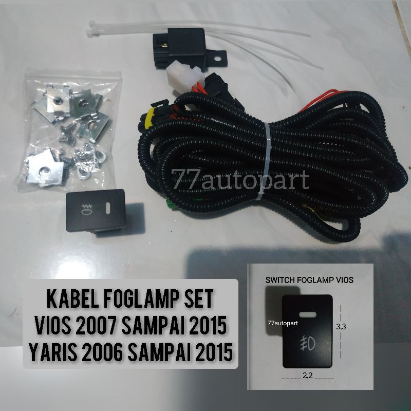 Kabel foglamp set vios yaris 2007 sampai 2015