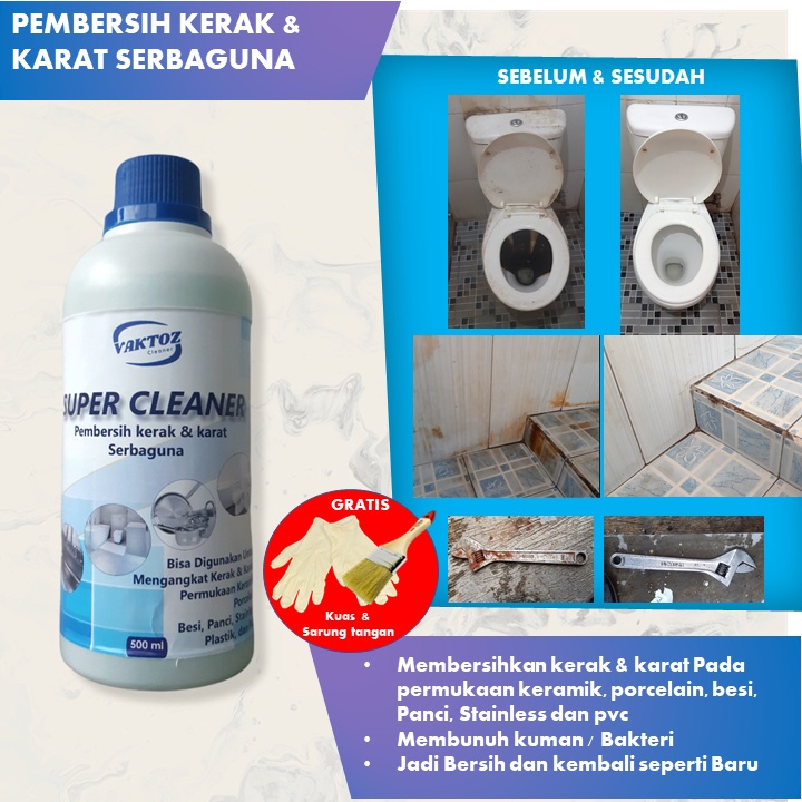 Pembersih Toilet Kamar Mandi Porcelain keramik pembersih Kerak dan karat besi stainless ampuh aman S