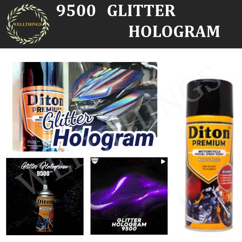 Cat Pilox Diton Premium Clear Glitter Hologram 300cc 9500 Sparkle Pylox Vernis Pernis Efek Pelangi