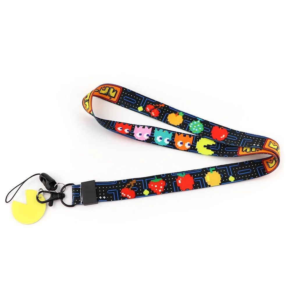 Quinton Tali Lanyard Holder Handphone / Kamera / Kartu Id Motif Pacman