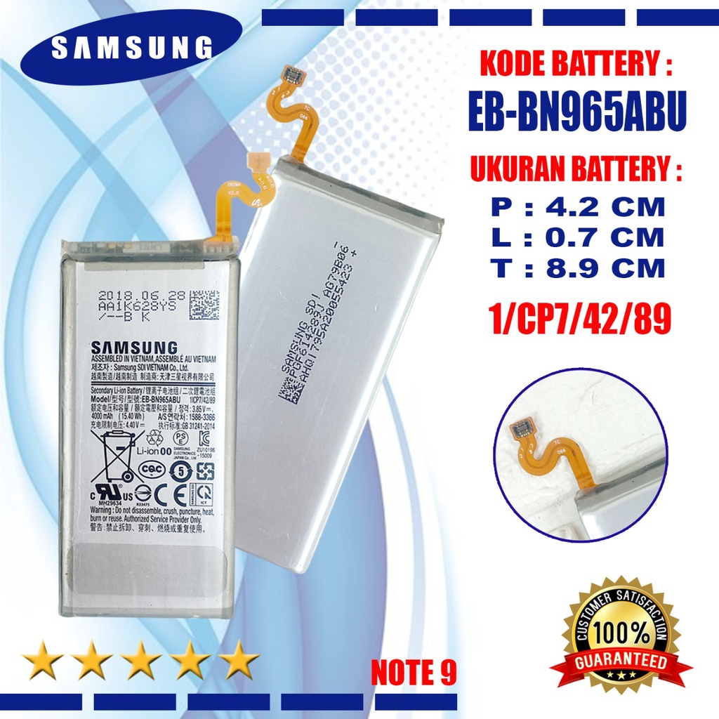 Samsung Note 9 Baterai Samsung Note 9 Galaxy Note9 SM N960 Batre Battery