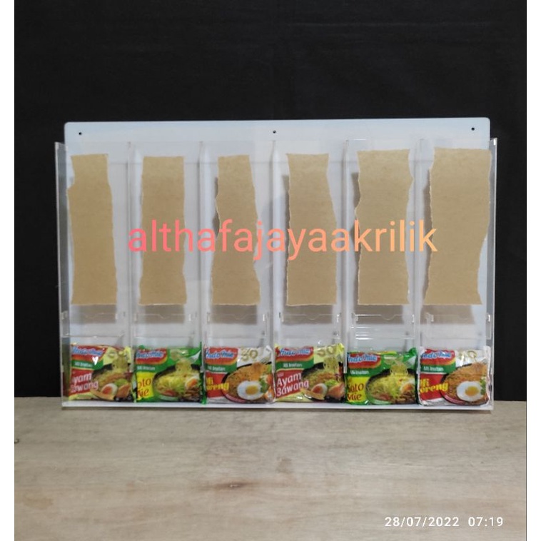 akrilik warmindo /rak indomie akrilik + toping varian