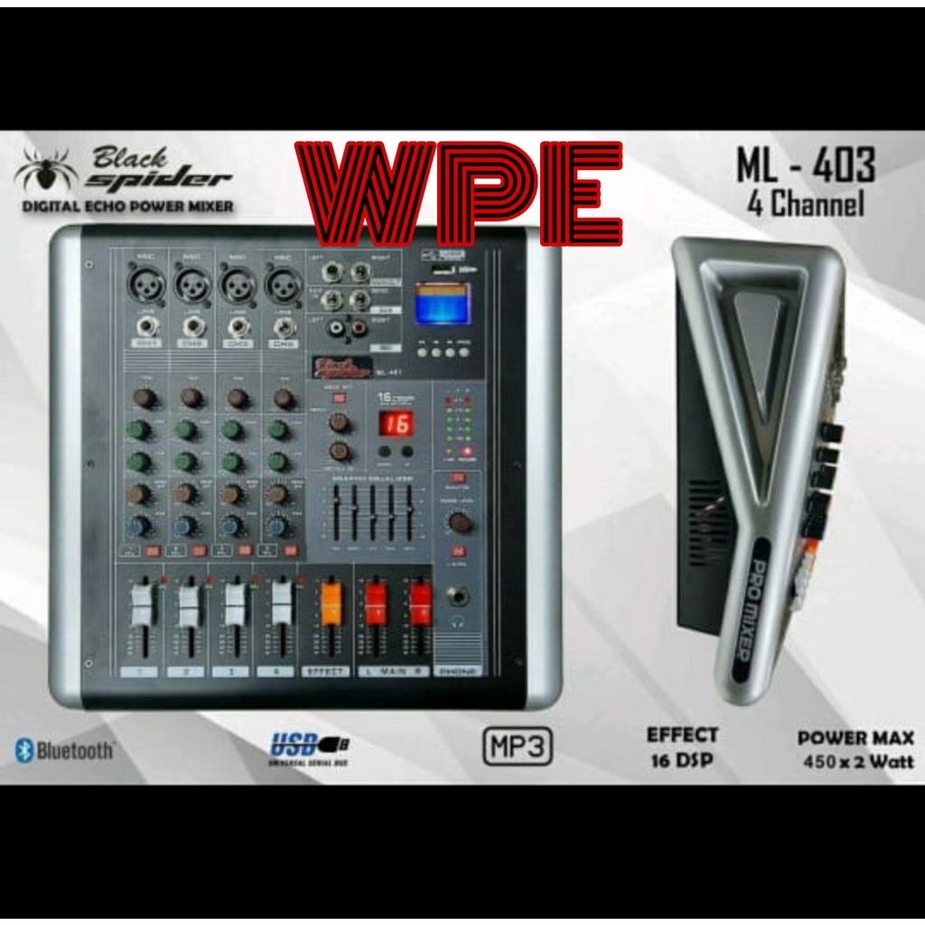 power mixer audio blackspider ml403/black spider ml 403