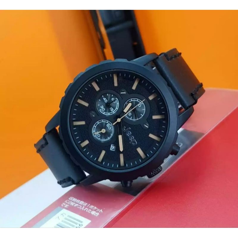 JAM TANGAN PRIA KULIT JEEP 9018 || JAM TANGAN FASHION PRIA || JAM TANGAN PRIA WANITA