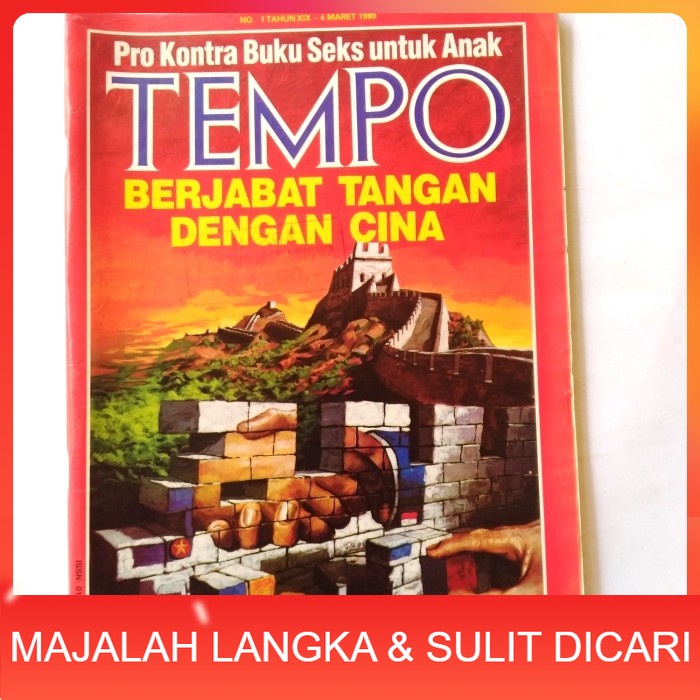 Majalah TEMPO No.1 Mar 1989 Cover BERJABAT TANGAN DENGAN CINA Langka