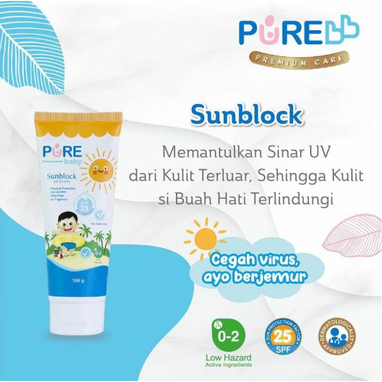 Pure BB Baby SunBlock SPF 25 Pure Baby Sun Blok Bayi dan Anak-anak