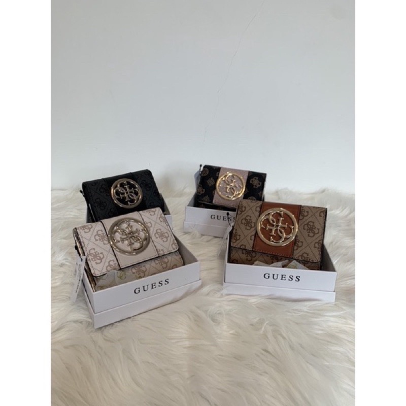 GUESS BLUE BELLE WALLET MINI ORIGINAL / DOMPET WANITA IMPORT / DOMPET LIPAT / DOMPET KARTU