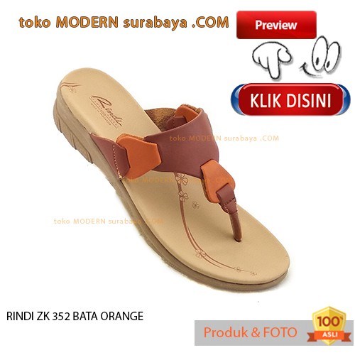 RINDI ZK 352 BATA ORANGE sandal wanita sendal jepit flip flop