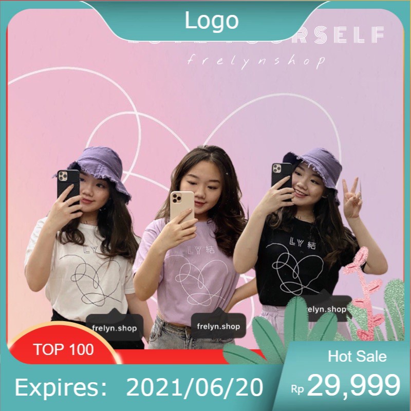 LOVE YOURSELF MCD BTS LILAC OVERSIZE TSHIRT | BORAHAE BT21 ARMY BAJU KAOS TUMBLR TEE UNGU BANGTAN