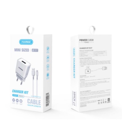 FOOMEE CC27 CC27s Quick Charger KIT 1 USB Port With 1M Micro Cable