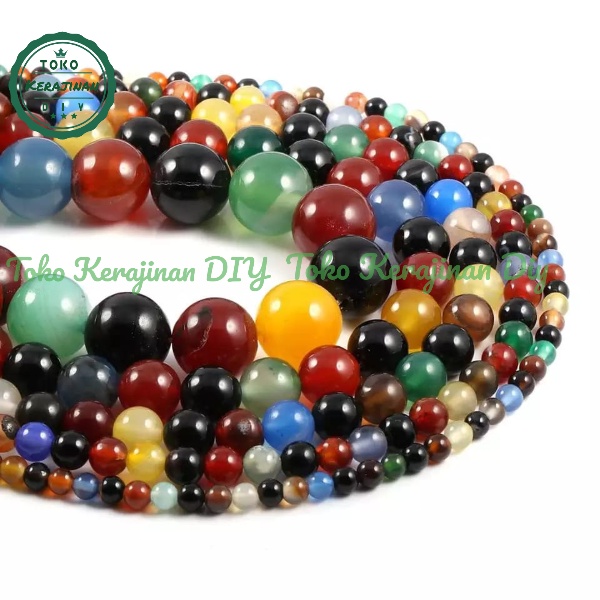 Bahan Gelang Batu Alam Mix Color Warna Warni 6/8/10mm