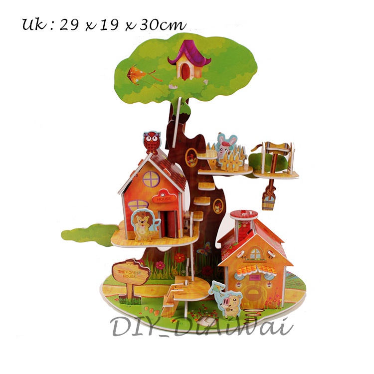 Puzzle 3D FOAM Ukuran Besar TREE HOUSE / Mainan edukasi anak