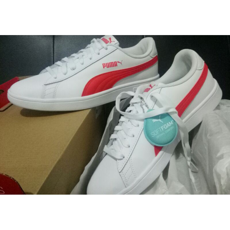 puma white red sneakers