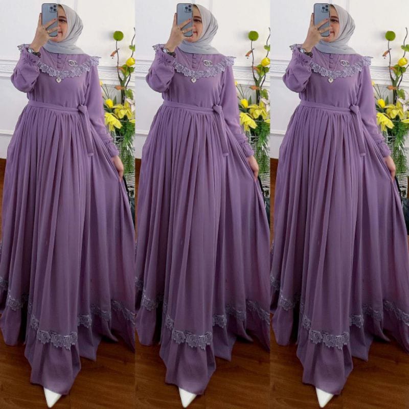 Rauna Maxi / Gamis Wanita Kekinian / Gamis Wanita Terbaru / Maxi Dress Brukat / Dress Kondangan Terbaru / Dress Wanita Kekinian / Dress Wanita Terbaru / Gamis Wanita Terbaru 2022 /Gamis Lebaran 2022 / Gamis Lebaran Model Terbaru 2022