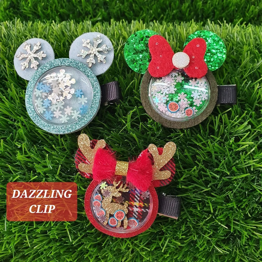 DAZZLING CLIP AKSESORIS JEPIT RAMBUT ANAK DEWASA CHRISTMAS NATAL FASHION IMPORT ALA KOREA