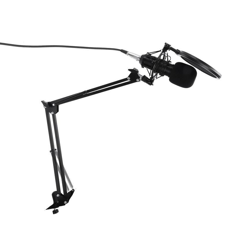 TaffSTUDIO BM-900 Paket Smule Professional Condenser Microphone with Scissor Arm Stand &amp; Pop Filterc