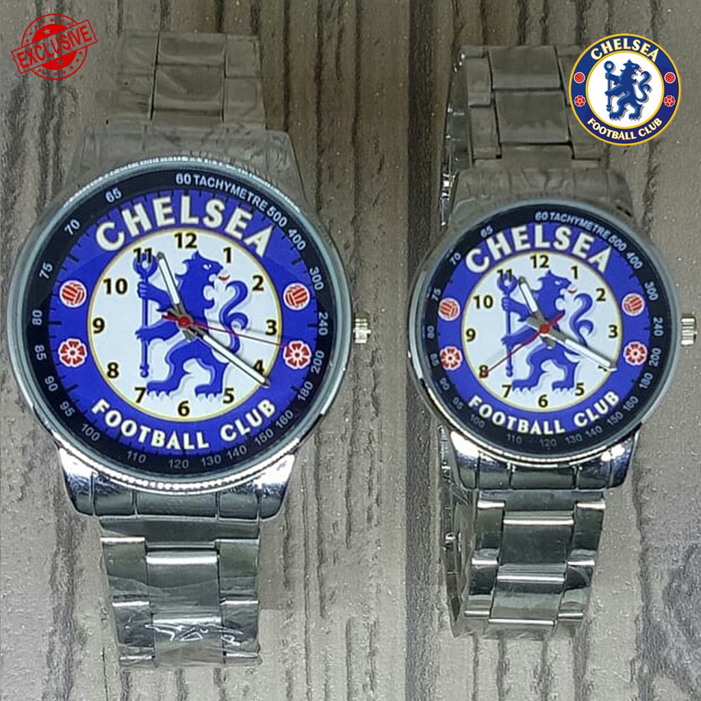 Jam Tangan Couple CHELSEA Rantai Silver