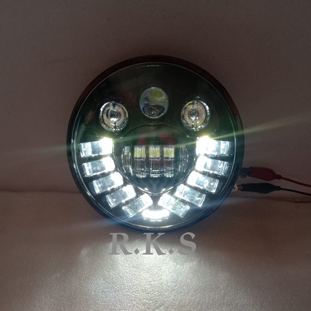 Lampu daymaker 7 inch TM 19 led headlamp depan dymaker ori dot sae 16 demeker original ori dus hitam